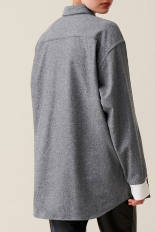 Wollen Blouse - Gemêleerd Grijs