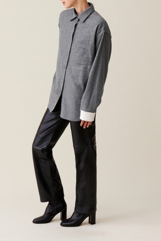 Wollen Blouse - Gemêleerd Grijs