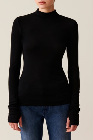 Wollen T-shirt - Zwart