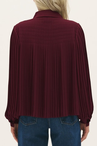 Geplooide Top - Bordeauxrood