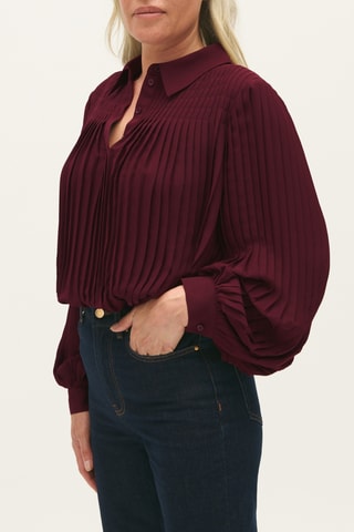 Geplooide Top - Bordeauxrood