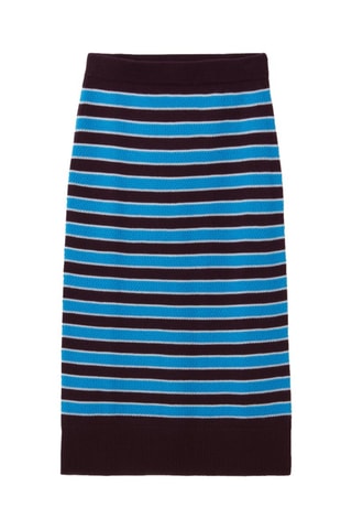 Rechte Wollen Rok - Blauw