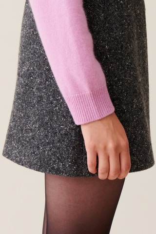 Wollen en Zijden Rechte Rok - Gemêleerd Donkergrijs