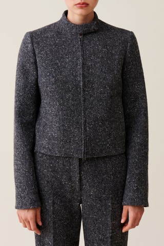 Wollen en Zijden Blazer - Donkergrijs