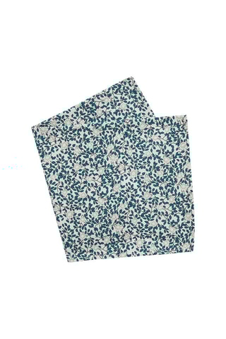 Pochette de costume - Ecru et turquoise