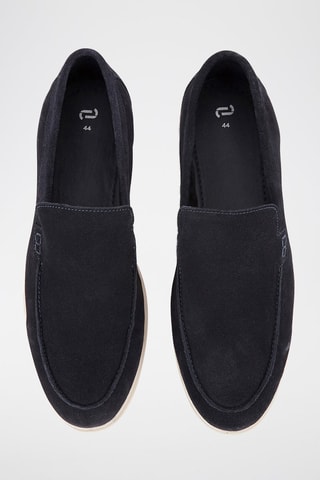 Mocassins en nubuck - Bleu marine