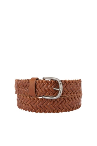 Ceinture en cuir pleine fleur - Marron