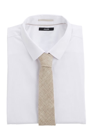 Cravate en lin - Beige chiné