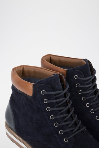 Boots en nubuck - Bleu foncé