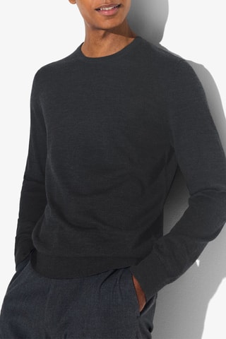 Pull en mérinos - Gris foncé chiné