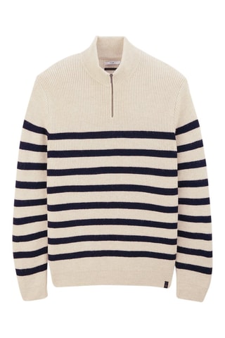 Pull - Ecru et bleu marine