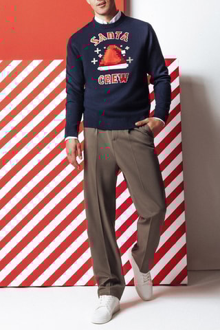 Pull Santa Crew - Bleu nuit