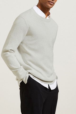 Pull en coton biologique - Gris clair chiné