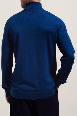 Pull en mérinos - Bleu cobalt