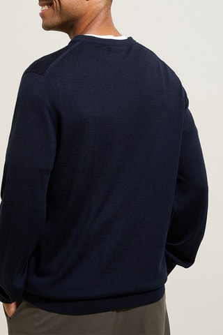 Pull en mérinos - Bleu marine