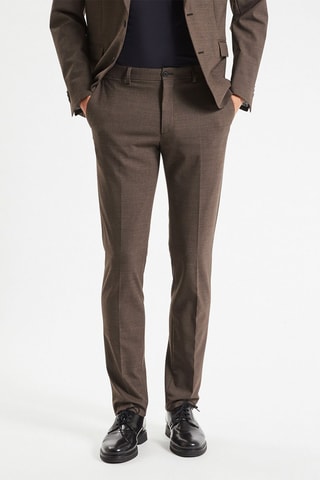 Pantalon de costume slim - Marron
