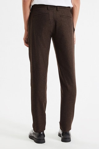 Pantalon slim en laine - Marron