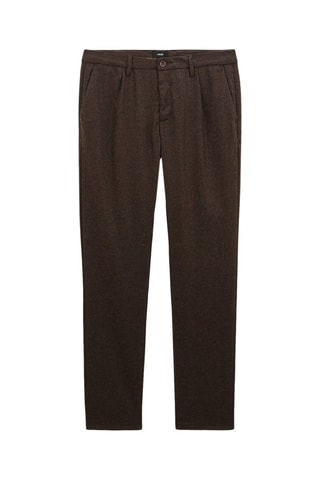 Pantalon slim en laine - Marron