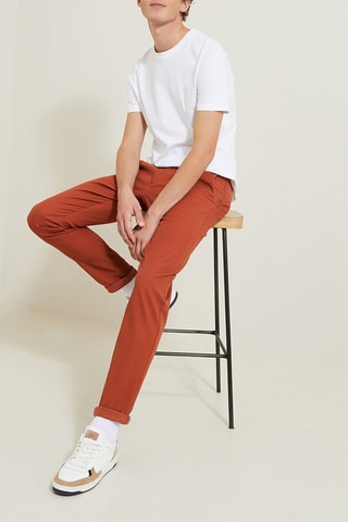 Pantalon chino slim - Orange