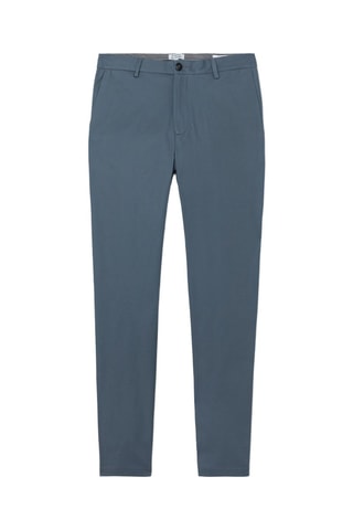 Chino slim en coton biologique - Bleu canard