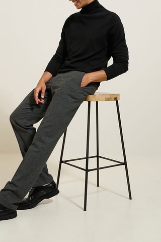 Pantalon regular - Noir et gris