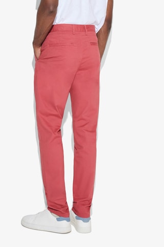 Chino slim en coton biologique - Rouge - Longueur 34