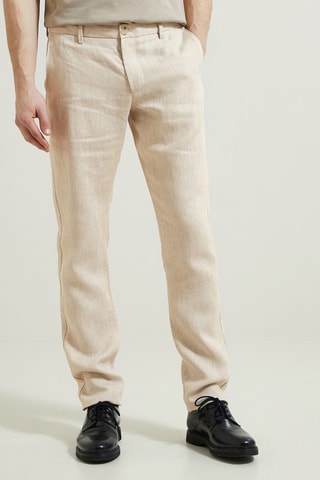 Pantalon droit en lin - Ecru