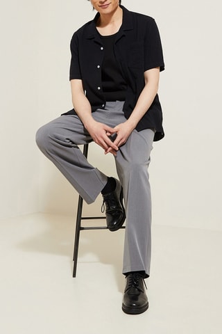 Pantalon large - Gris clair