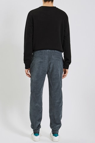 Pantalon droit en velours côtelé Bleu marine