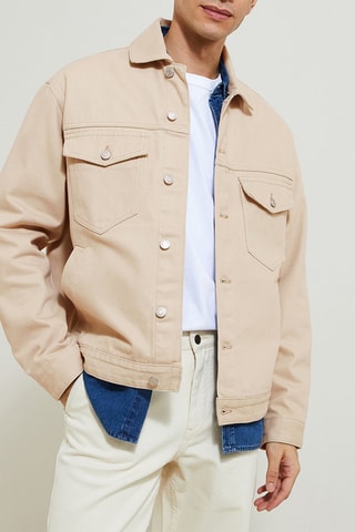 Veste en jean en coton biologique - Beige