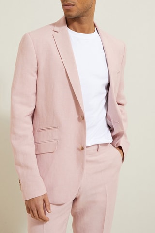 Veste de costume en lin - Rose