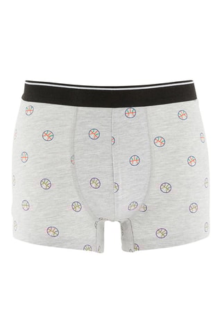 Boxer en coton biologique - Gris clair chiné