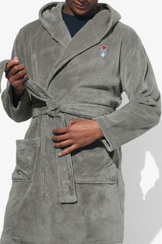 Peignoir à capuche - Gris