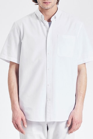 Chemisette regular mouchetée - Blanc