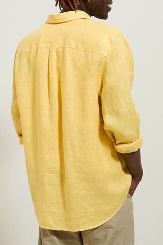 Chemise regular en lin - Jaune