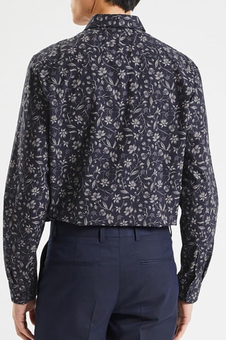 Chemise regular en coton biologique - Bleu marine