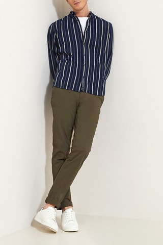 Chemise regular en coton biologique - Bleu