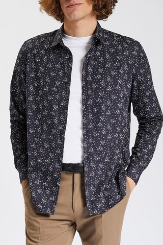 Chemise slim en coton biologique - Bleu