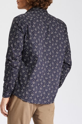 Chemise slim en coton biologique - Bleu