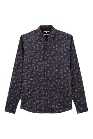 Chemise slim en coton biologique - Bleu