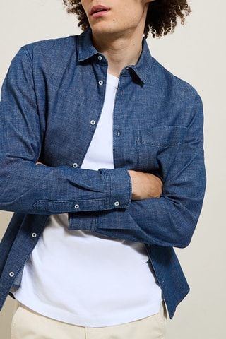 Chemise regular en jean - Bleu marine