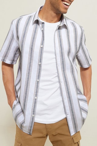 Chemisette regular en lin - Blanc