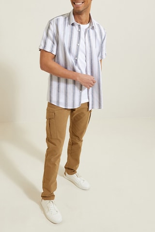 Chemisette regular en lin - Blanc