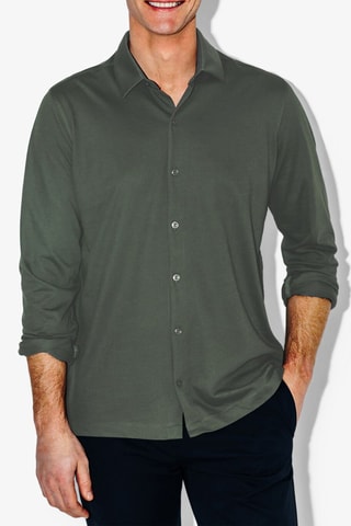 Chemise slim en coton biologique - Vert