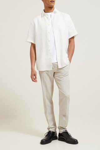 Chemisette regular en lin - Blanc