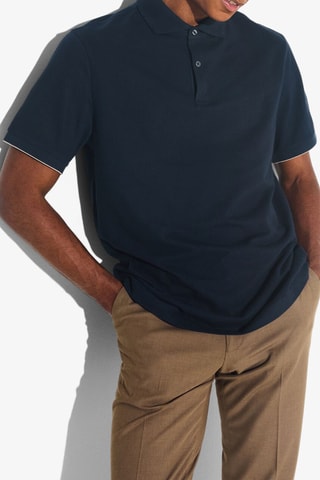 Polo regular en coton biologique - Bleu marine