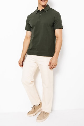 Polo regular en coton biologique - Kaki