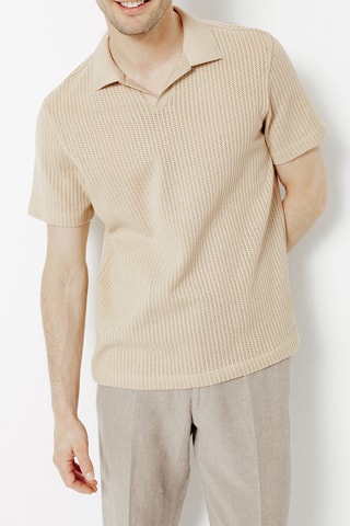 Polo regular en coton biologique - Beige