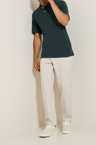 Polo regular en coton biologique - Vert foncé