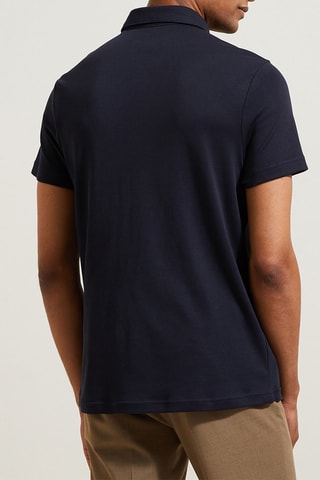 Polo slim en coton biologique - Bleu marine